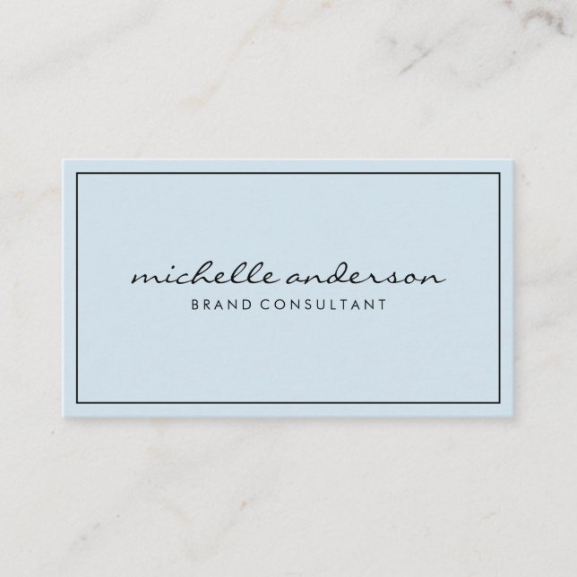 Simple Blue and Pink with Border Business Card (Front)
