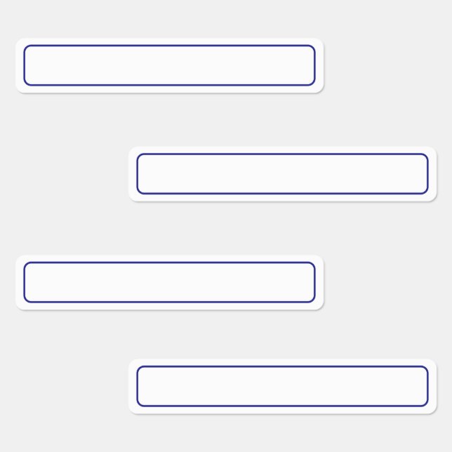 Simple Blue and White Blank Border Template Labels (Group)