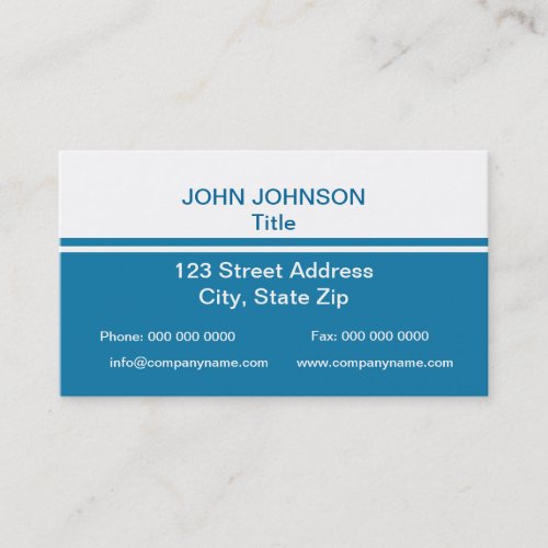 Simple Blue and White Business Card