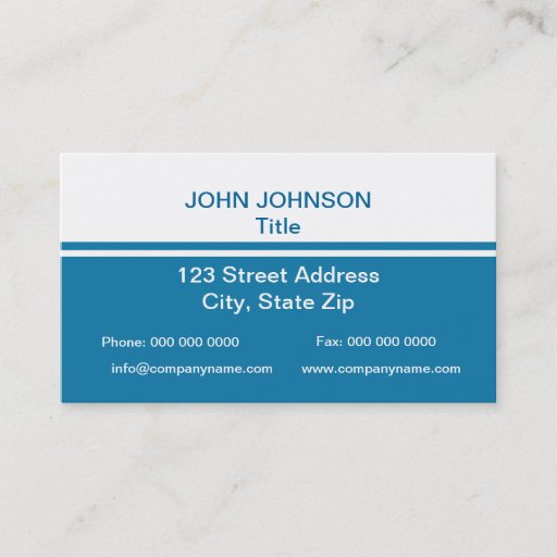Customizable Simple Blue and White Business Card