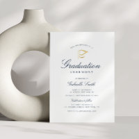 simple blue and white graduation ceremony