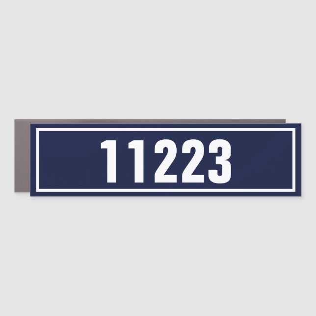 Simple Blue and White Mailbox Decal House Number (Front)
