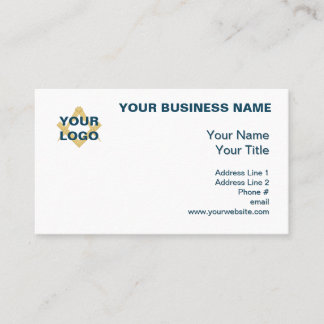 Simple Blue and White Minimalist Professional Business Card