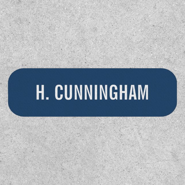 Simple Blue and White Name Patch (Front)