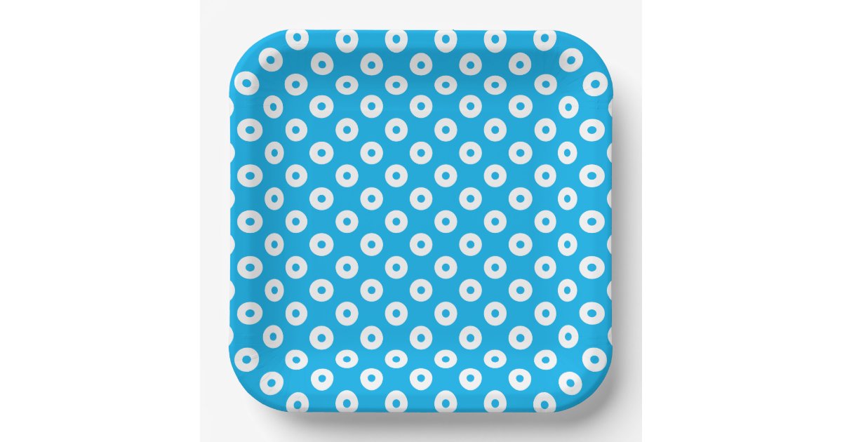 Simple Blue And White Polka-Dots Paper Plates | Zazzle