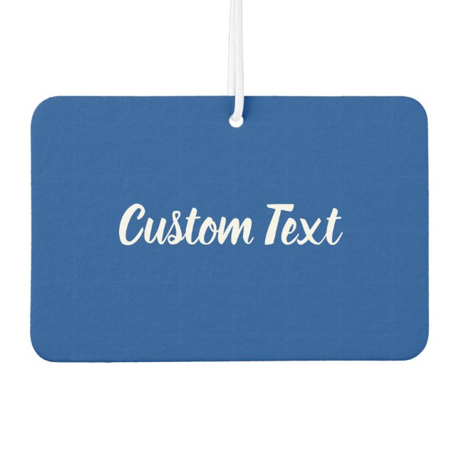 Simple Blue and White Script Text Template Air Freshener (Front)