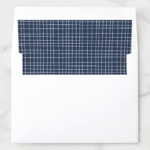 Simple Blue and White Woven Line Pattern Envelope Liner