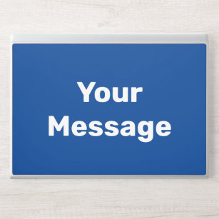 Simple Blue and White Your Message Text Template HP Laptop Skin