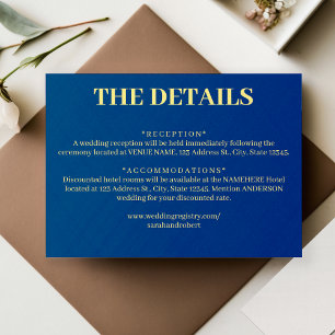 Simple Blue and Yellow Wedding Details Enclosure Card