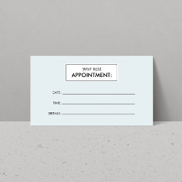Simple Blue Appointment Card