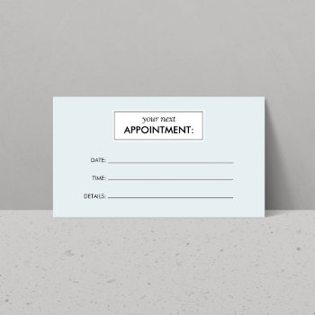 Simple Blue Appointment Card by 1201am at Zazzle
