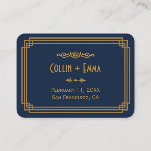 Art Deco Wedding Place Cards Business Card Template