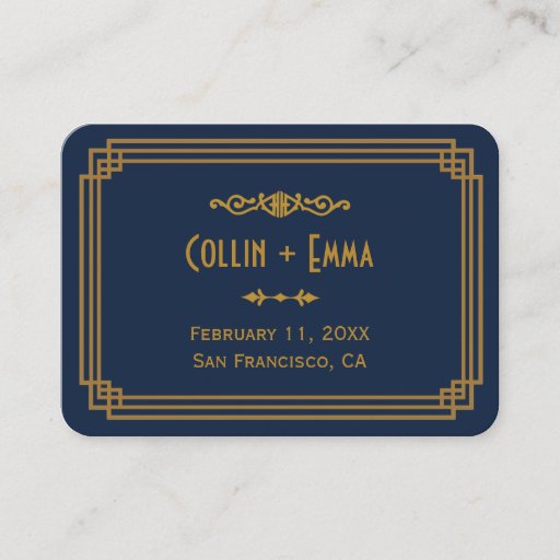Customizable Art Deco Wedding Place Cards Business Card Template