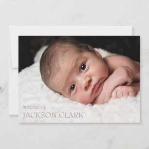 Simple Blue Baby Boy Photo Collage Birth Announcement