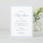 Simple Blue Baby Shower Classic Invitation (Standing Front)
