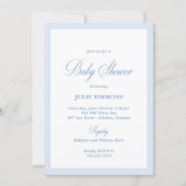 Simple Blue Baby Shower Classic Invitation (Front)