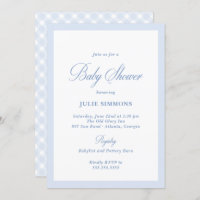 Simple Blue Baby Shower Classic Invitation