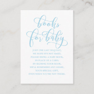 Simple Blue Baby Shower Enclosure Book Request Card