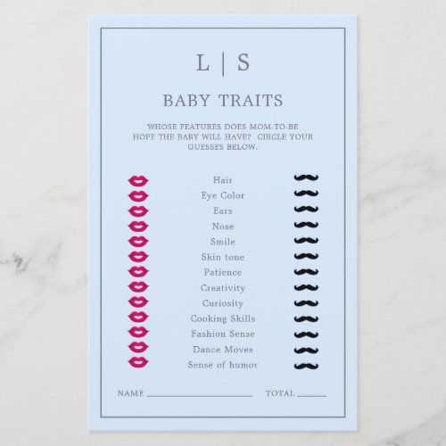 Simple Blue Baby Traits Game Boy Cute Baby Shower