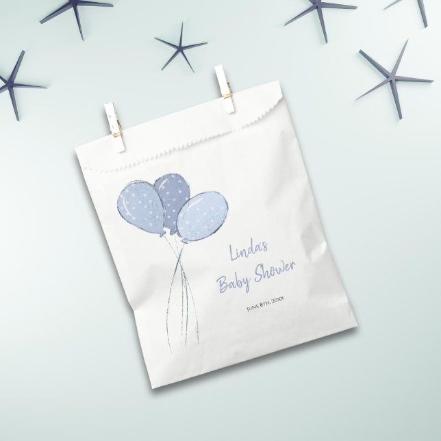 Simple Blue Balloon Baby Shower  Favor Bag (Creator Uploaded)