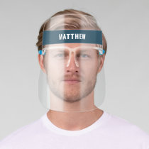 Simple Blue Band Custom Name Face Shield