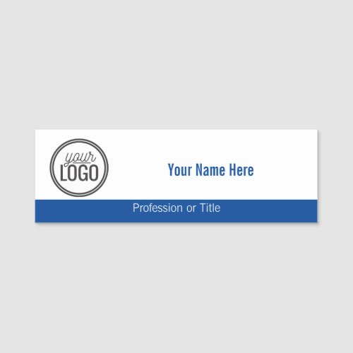 Simple Blue Band with Your Logo Professional Name Tag