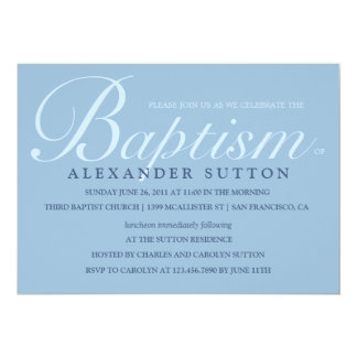 Simple Blue Baptism/Christening Invite