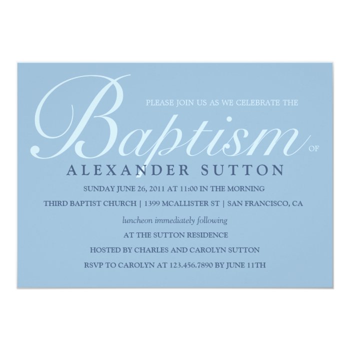 Simple & Elegant Baptism Invitations for Baby Boy or Baby Girl