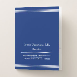 Simple Blue Barrister Pocket Folder