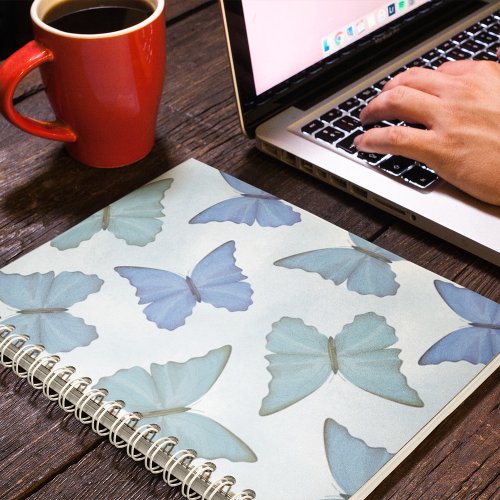 Simple Blue Beautiful Butterflies Watercolor Cute  Planner