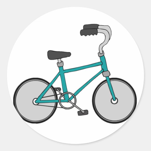 Simple Blue Bicycle Retro Bike Classic Round Sticker (Front)