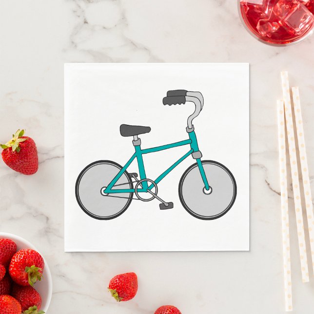 Simple Blue Bicycle Retro Bike Napkins (Creator Uploaded)