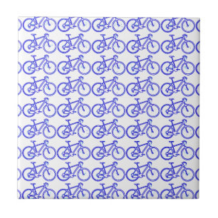 Simple Blue Bikes Pattern Tile