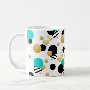Simple Blue Black Gold Abstract Seamless Pattern Coffee Mug