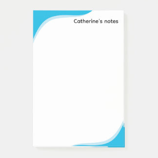Simple blue & black waves customizable post-it notes