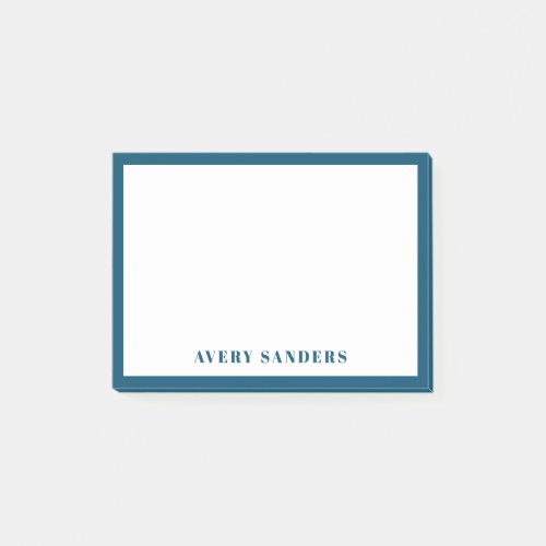 Simple Blue Border Modern Name Post_it Notes