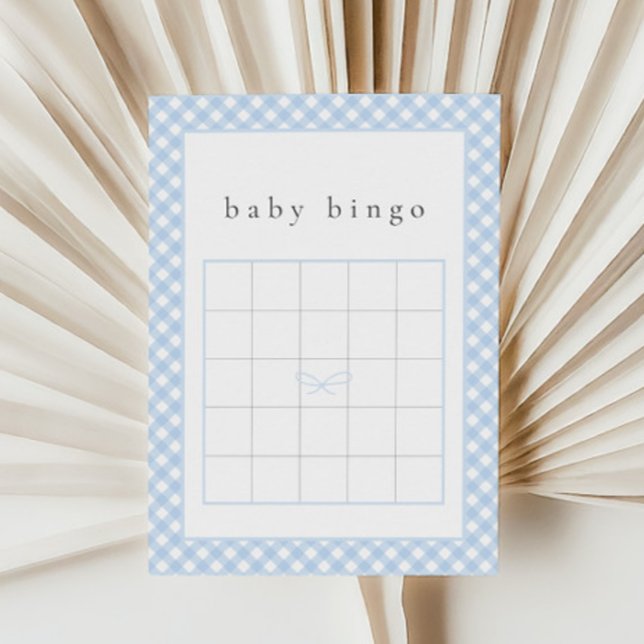Simple Blue Bow Baby Bingo Game Card (Creator Uploaded)