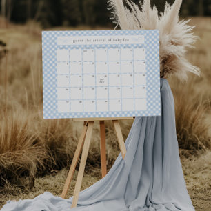 Simple Blue Bow Guess the Due Date Game Foam Board
