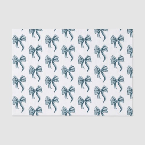Simple Blue Bow Pattern Tissue Paper