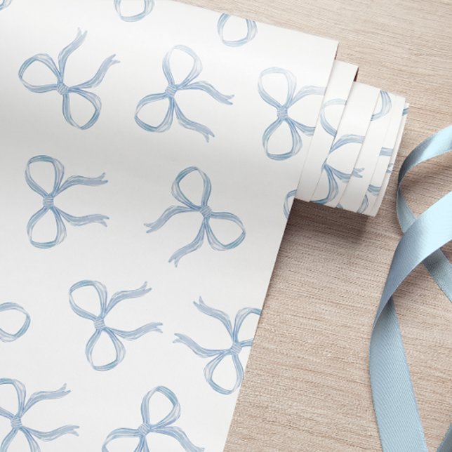 Simple Blue Bow Wrapping Paper (Creator Uploaded)