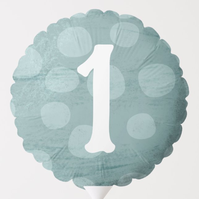 Simple Blue Boy 1st Birthday Party  Balloon (Back)