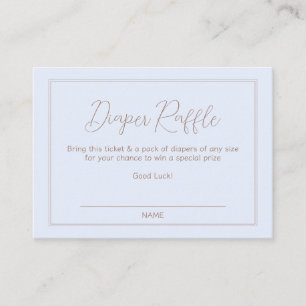 Simple Blue Bunny Rabbit Diaper Raffle Enclosure Card