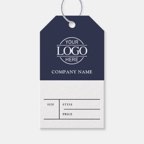 Simple Blue Business Logo Clothing Price Hang Tag