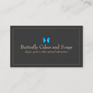 Simple Blue Butterfly Black Business Card