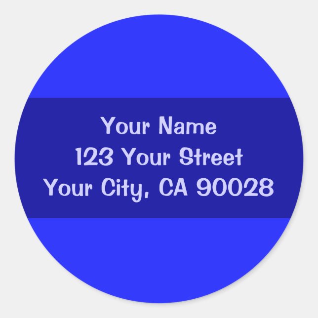 simple blue classic round sticker (Front)