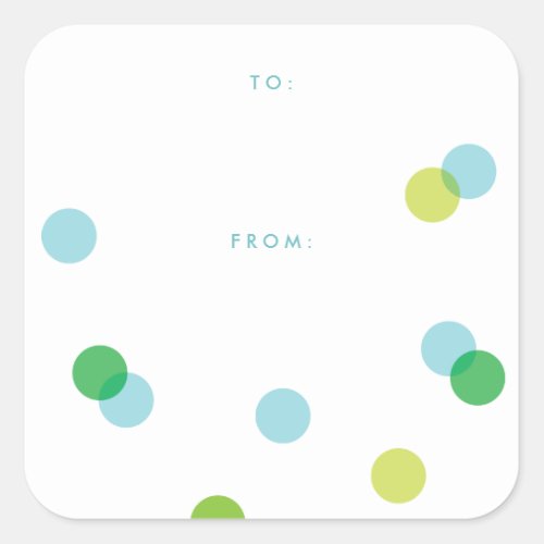 Simple Blue Confetti  To From Gift Square Sticker