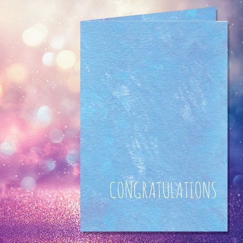 Simple Blue Congratulations Modern Blank Card