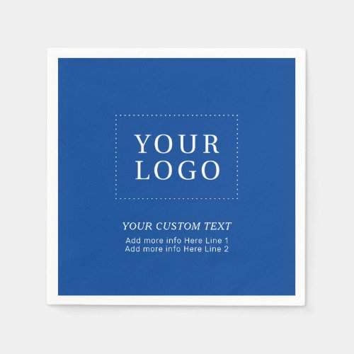 Simple Blue Custom Business Logo Promotional Napkins