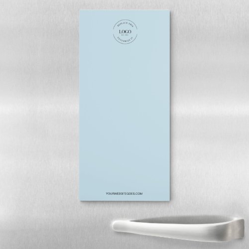 Simple blue Custom Logo and website Business  Magnetic Notepad