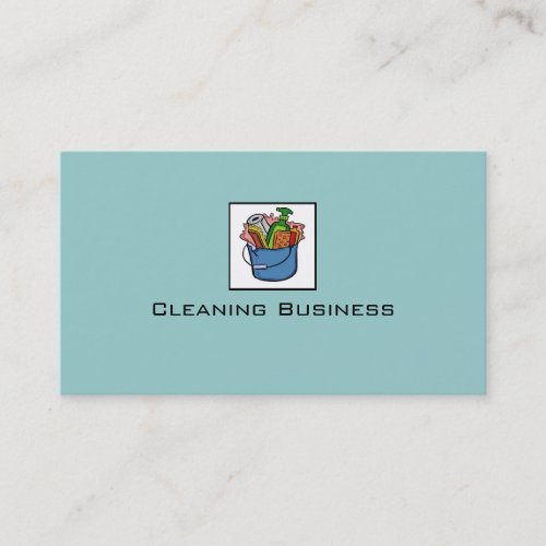 Simple blue customizable cleaning business cards